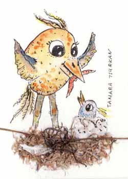 "Birds" by Tamara Tsurkan, Madison WI - Watercolor & ink